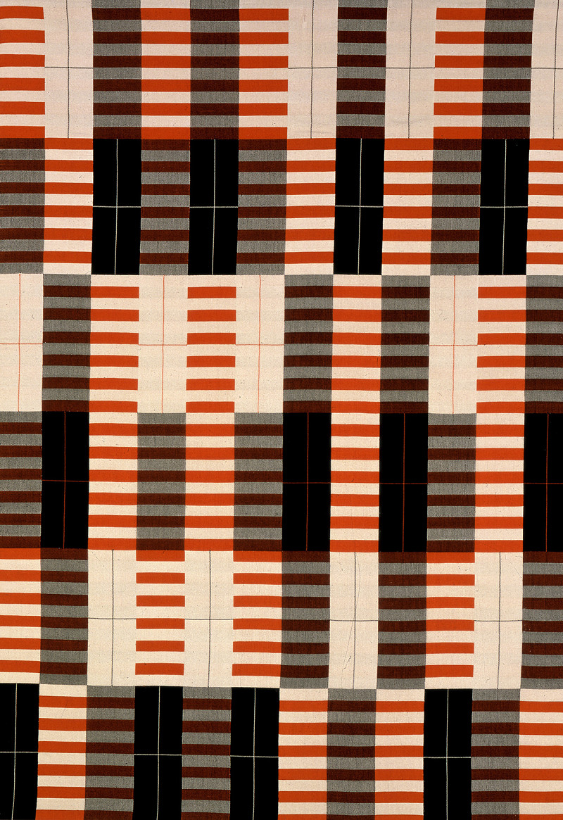 Anni Albers, Wall hanging in black, white and orange (We 791), 1926/1964 / Bauhaus-Archiv Berlin, Photo: Gunter Lepkowski / © VG Bild-Kunst Bonn