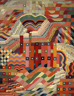 Gunta Stölzl, Red-Green Slit Tapestry, 1927-1928 / Bauhaus-Archiv Berlin, Photo: Fotostudio Bartsch / © VG Bild-Kunst Bonn