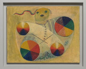 Ludwig Hirschfeld-Mack, Puppe mit Farbkreisen, um 1923, Tempera auf Leinwand, 35 x 44,5 cm / © Bauhaus-Archiv Berlin