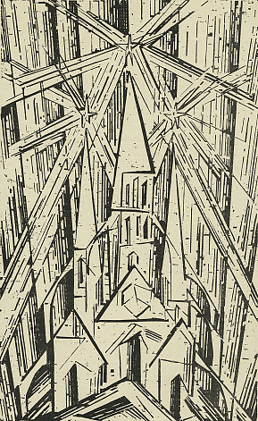 Lyonel Feininger (Illustration), Walter Gropius (Autor) / Manifest und Programm des Staatlichen Bauhauses, April 1919, mit Titelblatt "Kathedrale" von Lyonel Feininger, 1919 / Bauhaus-Archiv Berlin / © VG Bild-Kunst Bonn