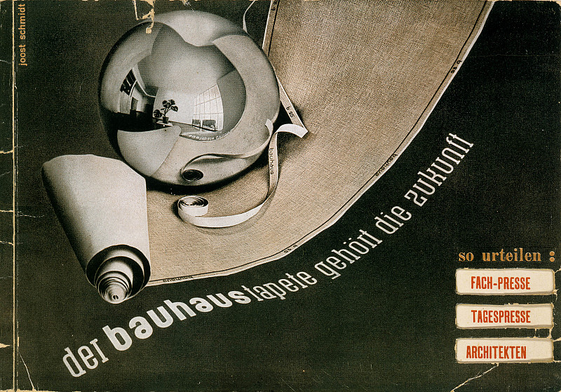 Joost Schmidt, Titelblatt des Bauhaus-Tapeten-Katalogs "der bauhaustapete gehört die zukunft", 1931 / Bauhaus-Archiv Berlin