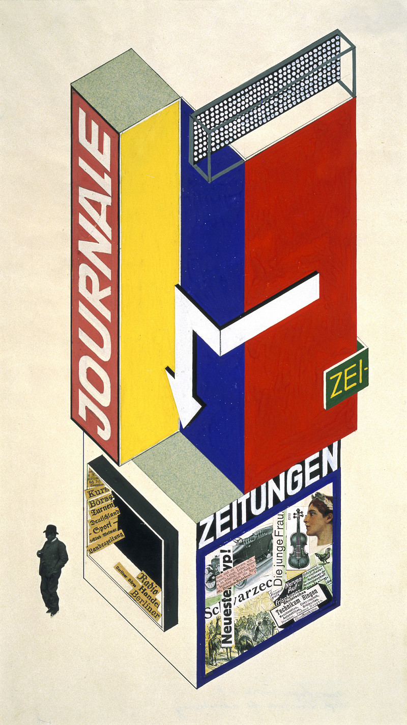 Herbert Bayer, Design for a newspaper kiosk, 1924 / Bauhaus-Archiv Berlin, Photo: Hermann Kiessling / © VG Bild-Kunst Bonn