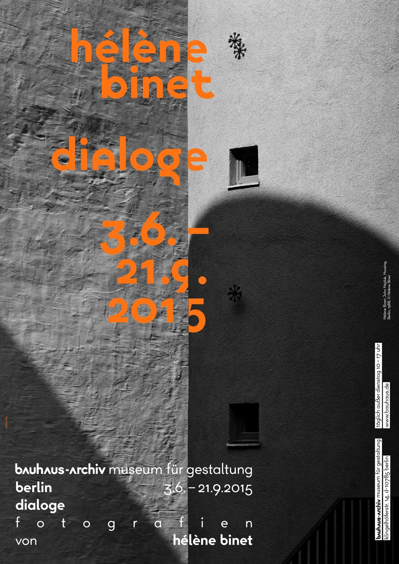 Plakat für eine Fotografien-Ausstellung von Hélène Binet im Bauhaus-Archiv Berlin.