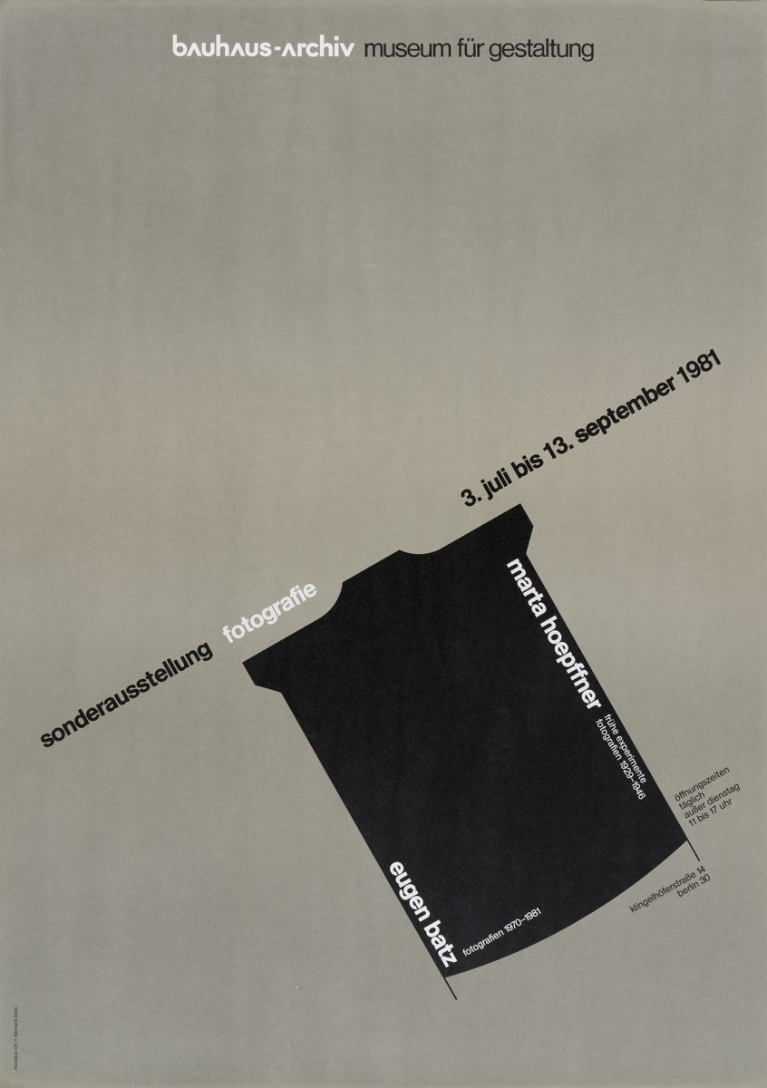 Plakat des Bauhaus-Archivs, Datum und Hinweis zur Ausstellung von 1981.