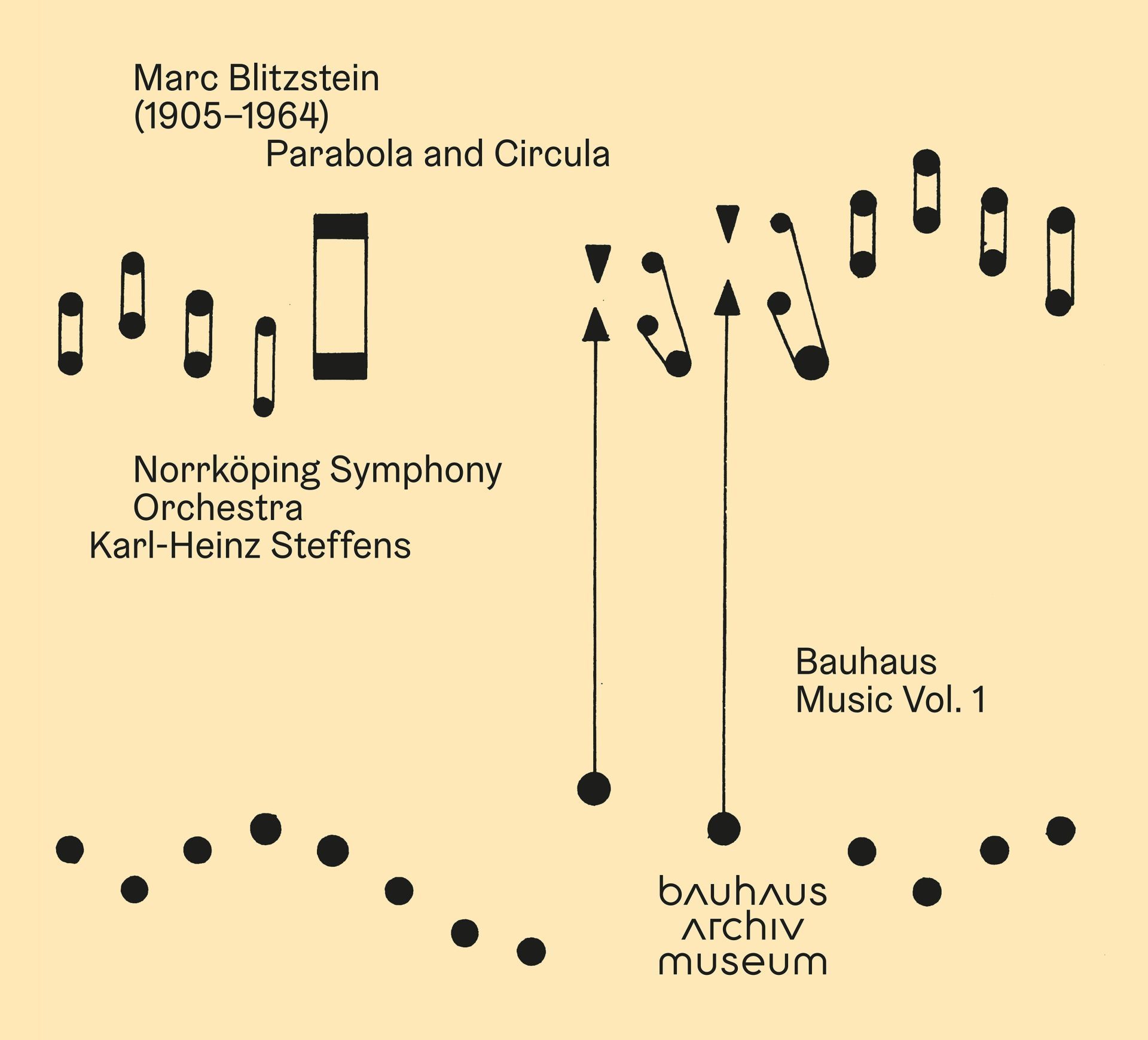 Graphic by Marc Blitzstein titled "Parabola and Circula," presented by the Norrköping Symphony Orchestra.